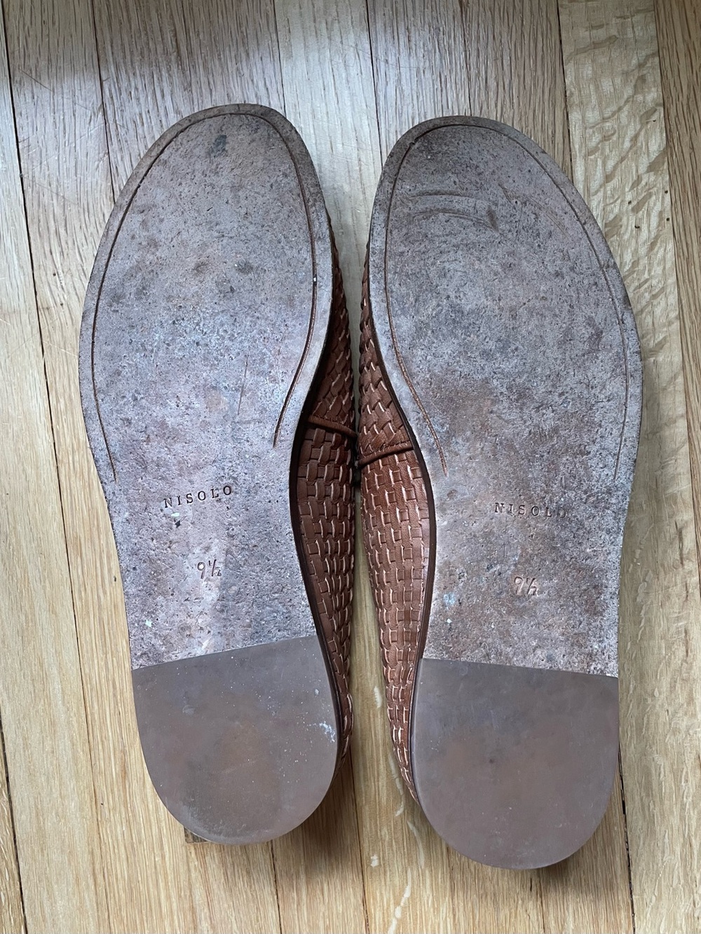 Nisolo Woven Leather Slip-On Flats - Tan Brown - Picture 4 of 4